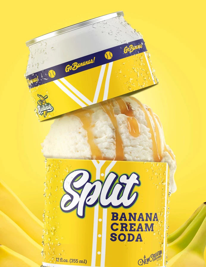 Can of Split Banana Cream Soda with ice cream 