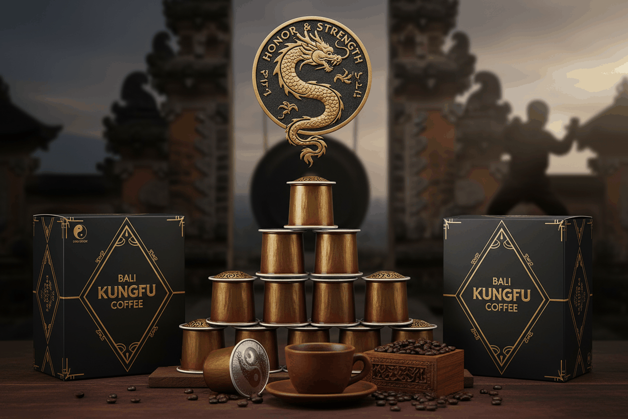 Bali coffee pods premium arabica with volcanic origin and ethical packaging